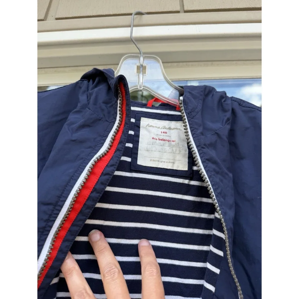 Hanna Andersson Kids  Lined Hoodie Zip Jacket US 10 140cm